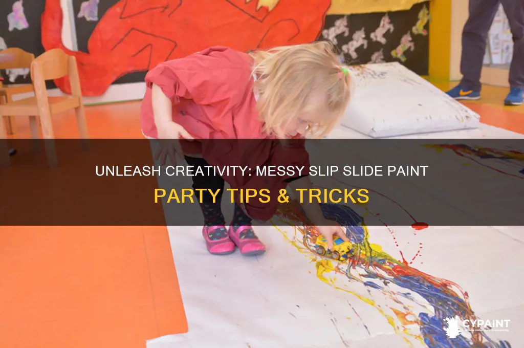 how to messy slip slide paint party