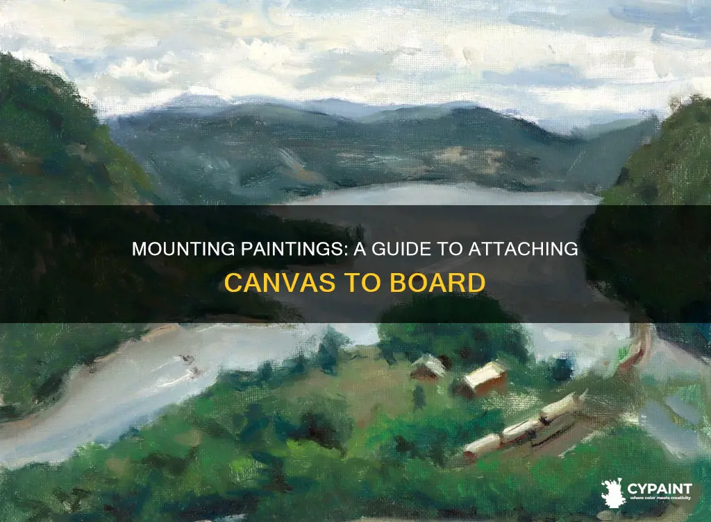 how to mount a painting canvans to a board