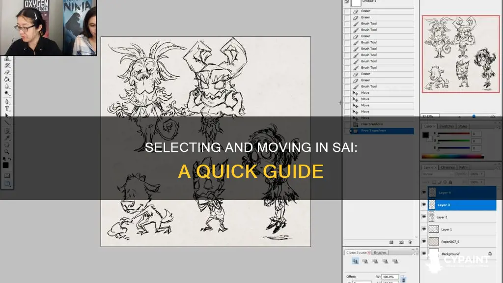 how to move a selection in paint tool sai