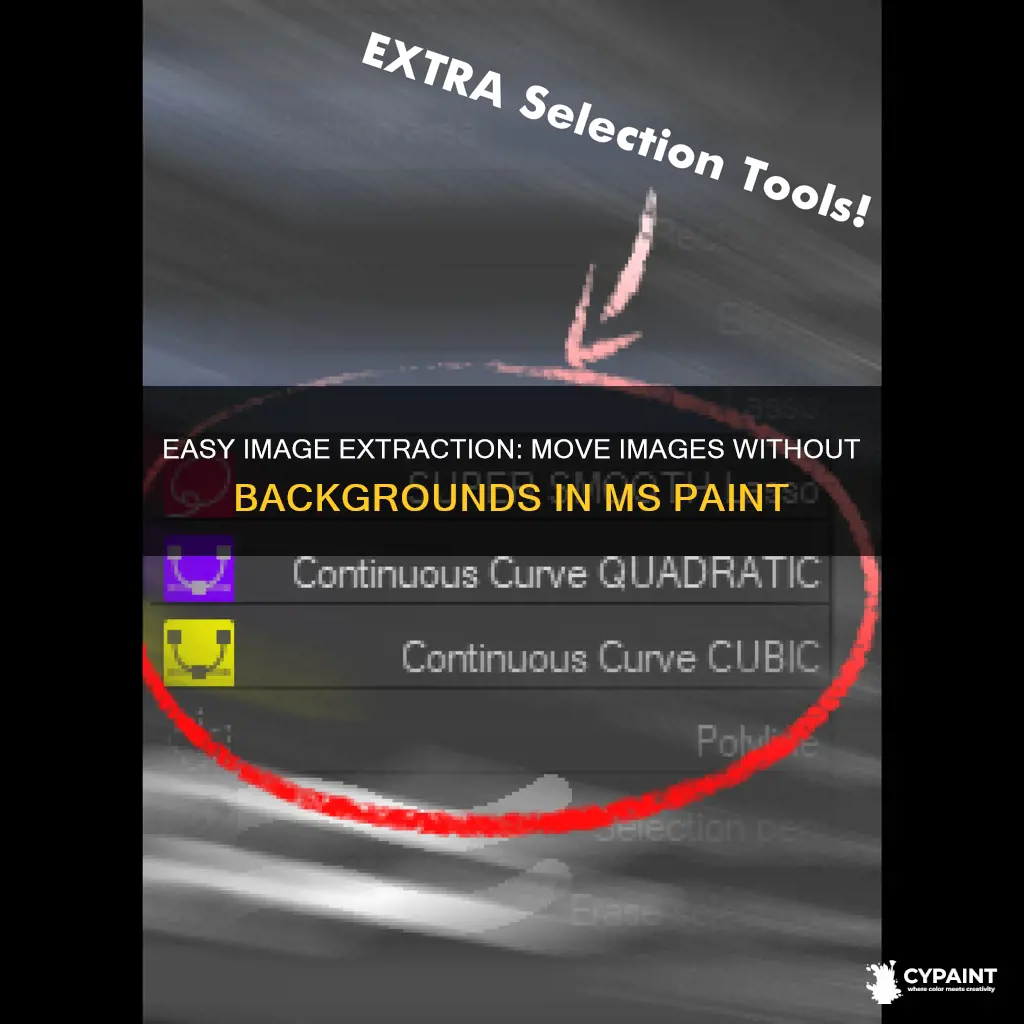 how to move image on paint without the background