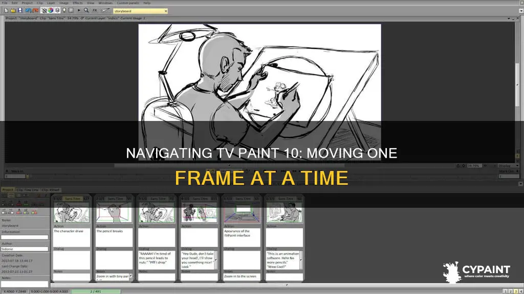 how to move one frame in tv paint 10