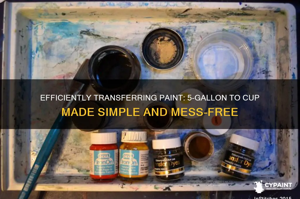 how to move paint from 5gal to cup