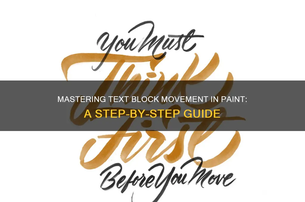 how to move text block in paint