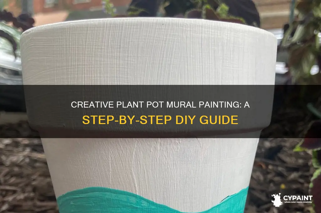 how to mural paint a plant pot