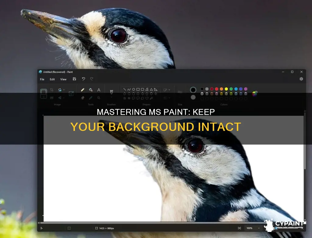 how to not erase a background in ms paint