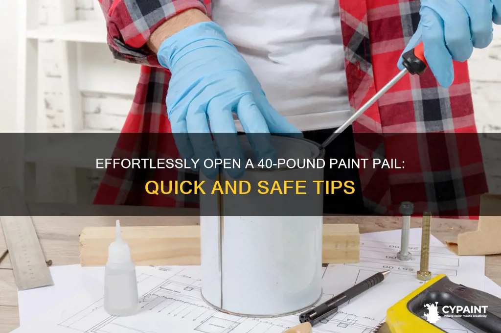 how to open 40 pound paint pail