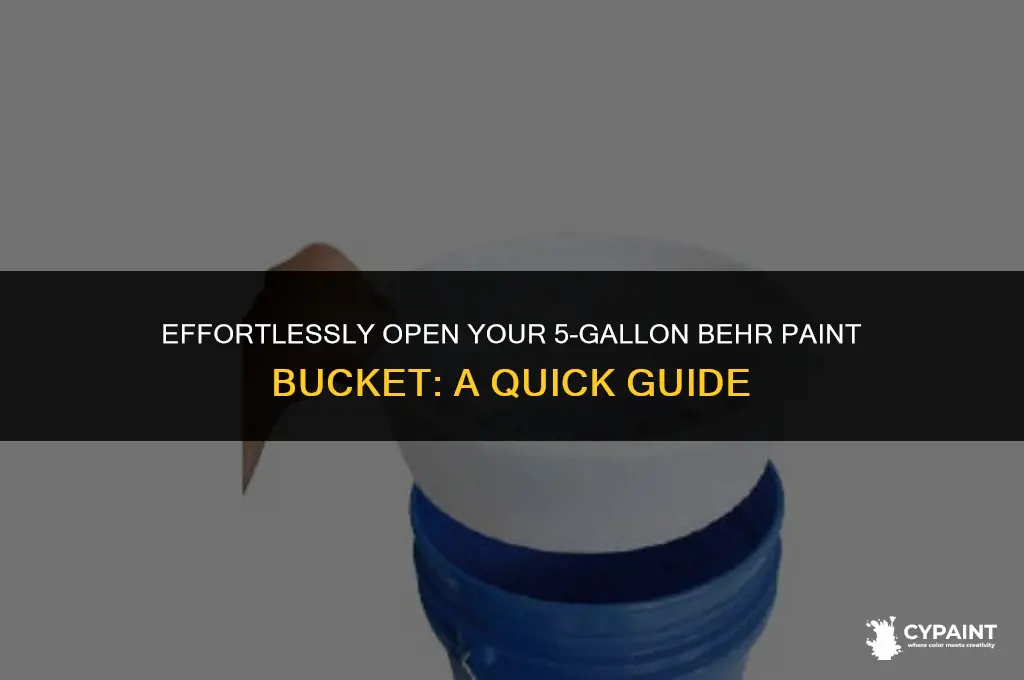 how to open a 5 gallon bucket of behr paint