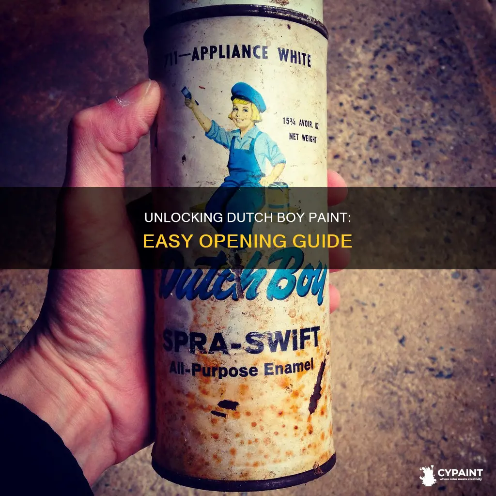 how to open a can of dutch boy paint