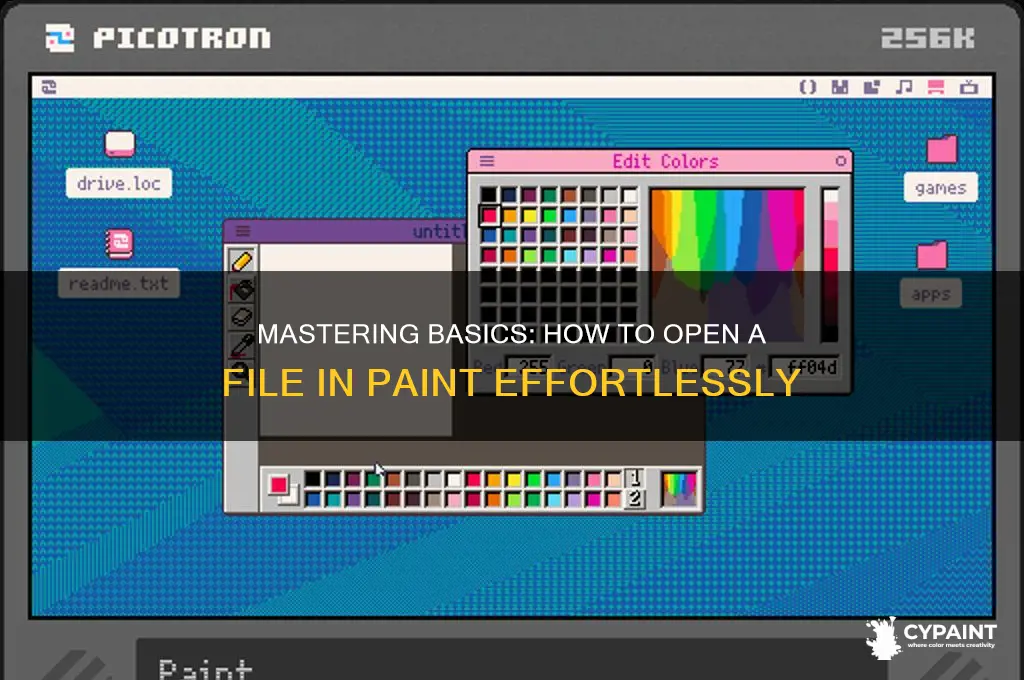how to open a file in paint