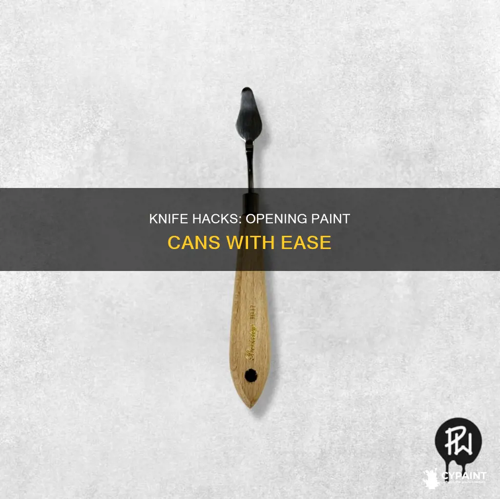 how to open a paint can with a knife