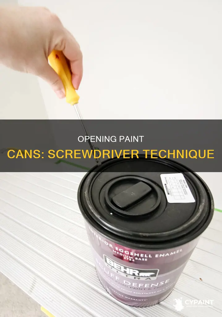 how to open a paint can with a screwdriver