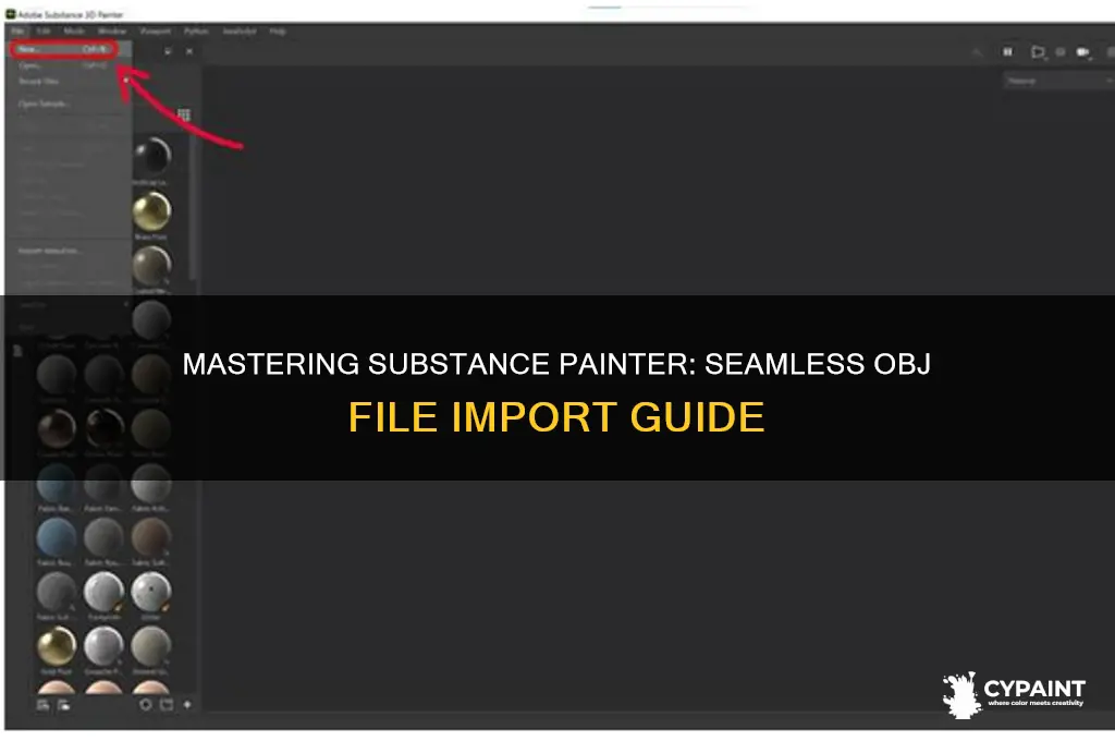 how to open an obj in substance painter