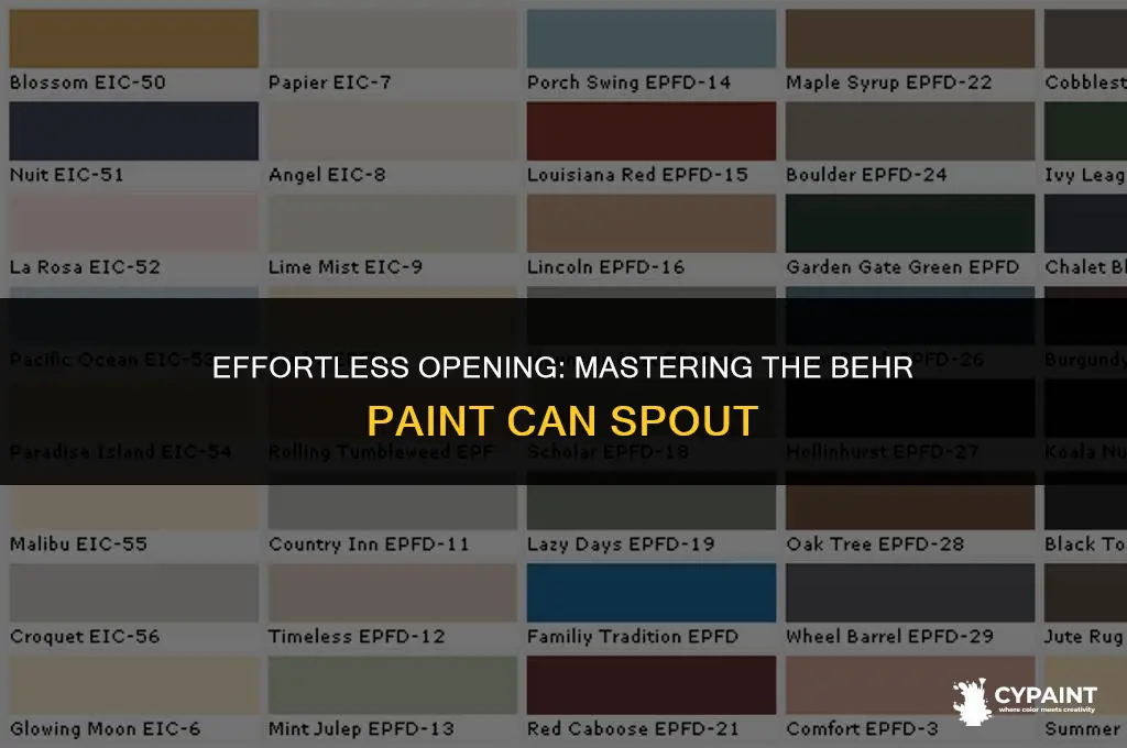 how to open behr paint can with spout