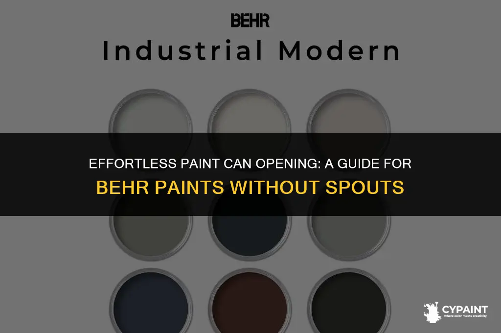 how to open behr paint can without spout