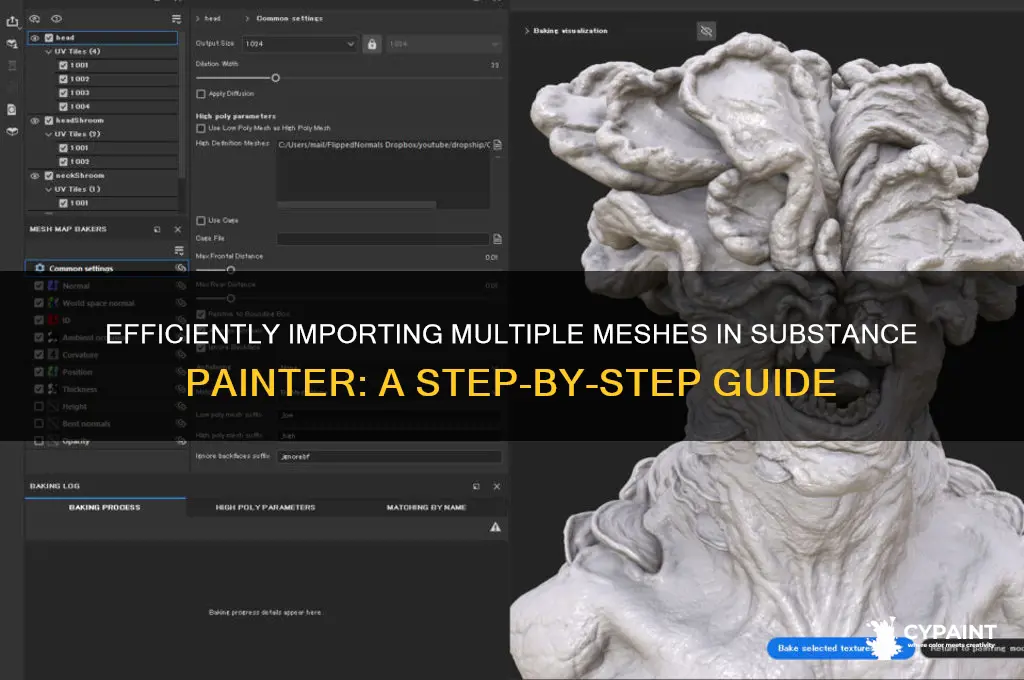 how to open multiple meshes in substance painter