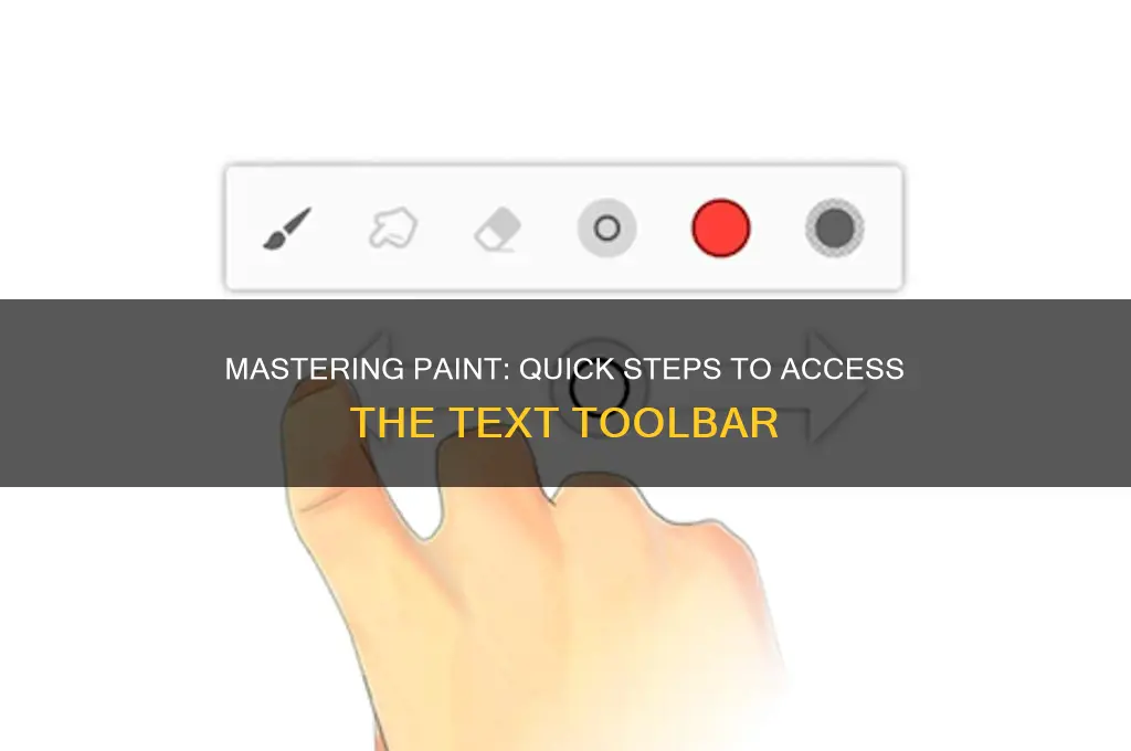 how to open text toolbar in paint