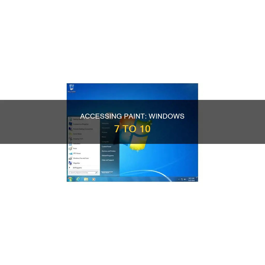 how to open win 7 paint in win 10