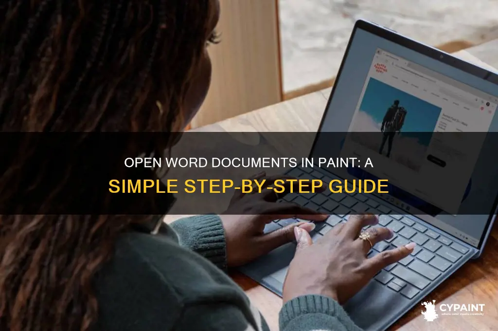 how to open word document ion paint
