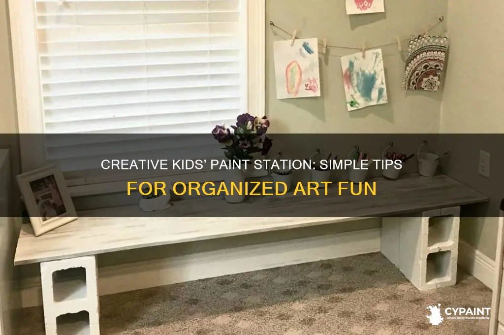 how to organize paint statopn for kids