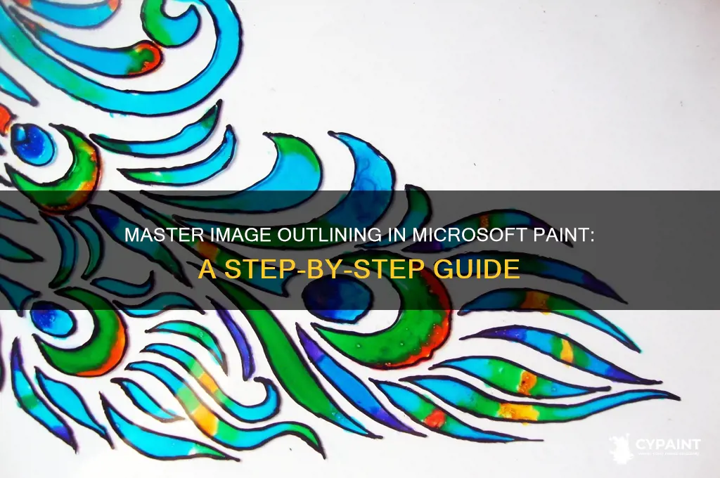 how to outline an image in microsoft paint
