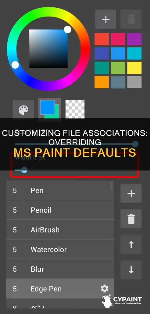 how to overide ms paint app when opening files