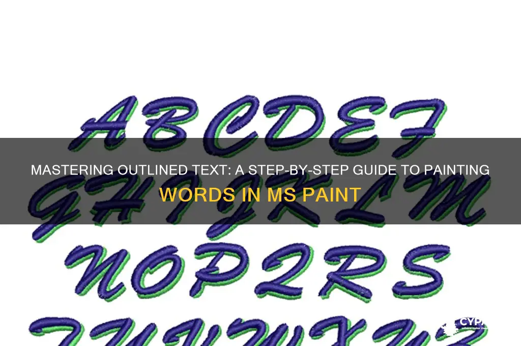 how to pain outlined words in paint