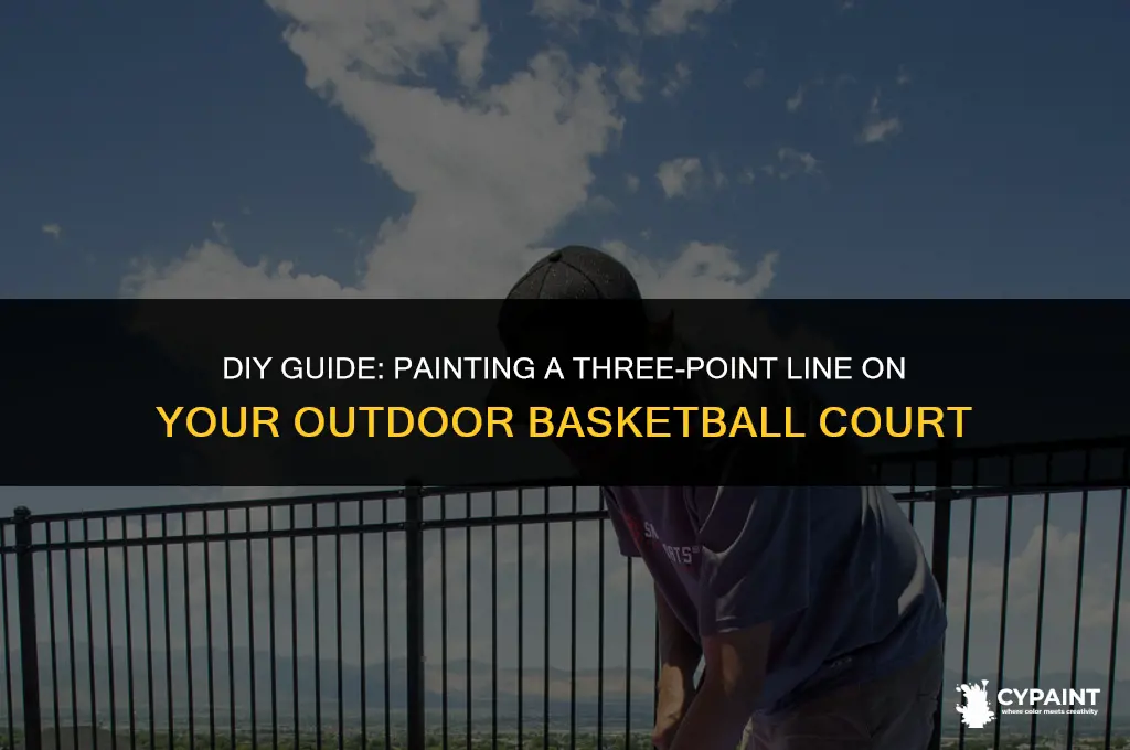 how to paint 3 point line on outdoor basketball court