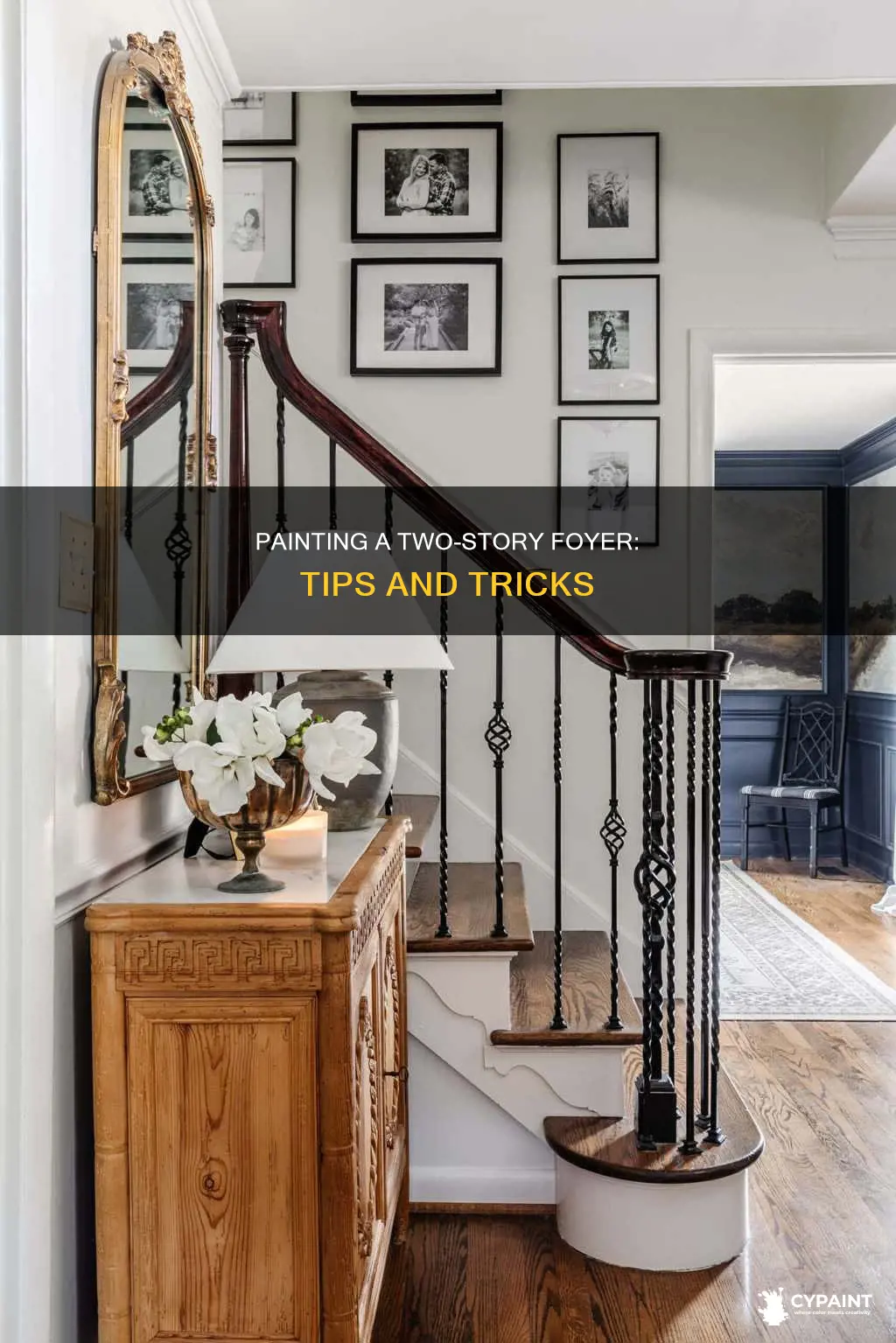 how to paint a 2 story foyer with stairs