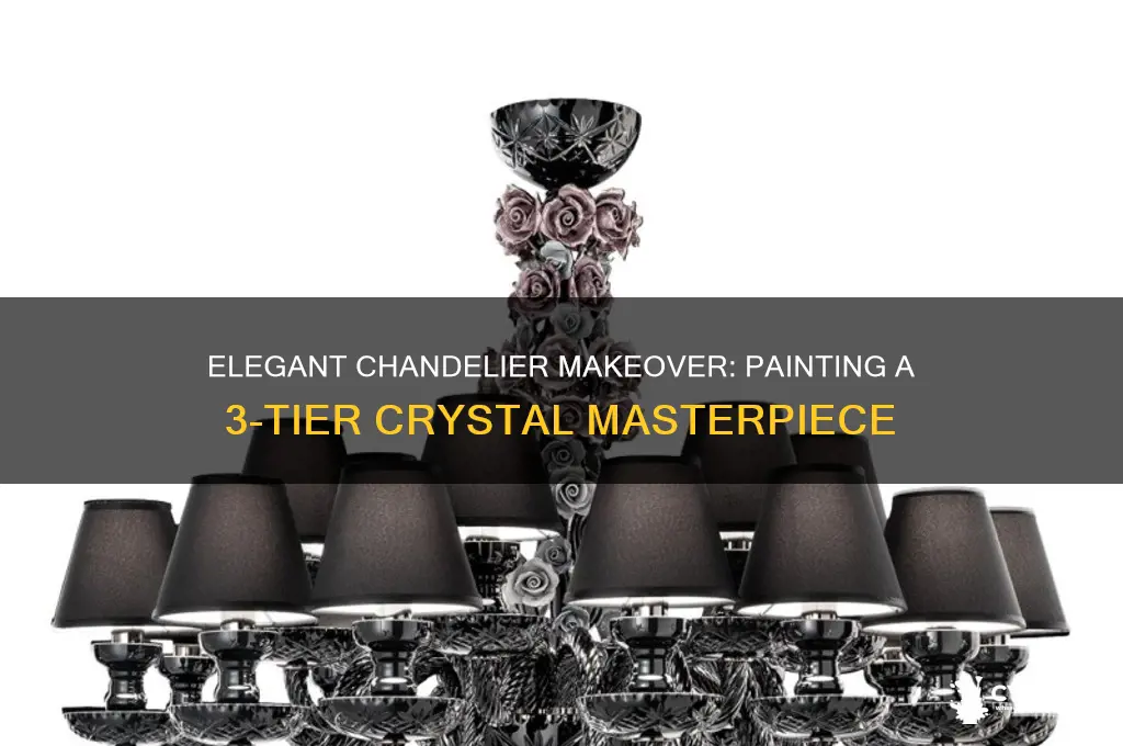 how to paint a 3 tier chrystal chandelier
