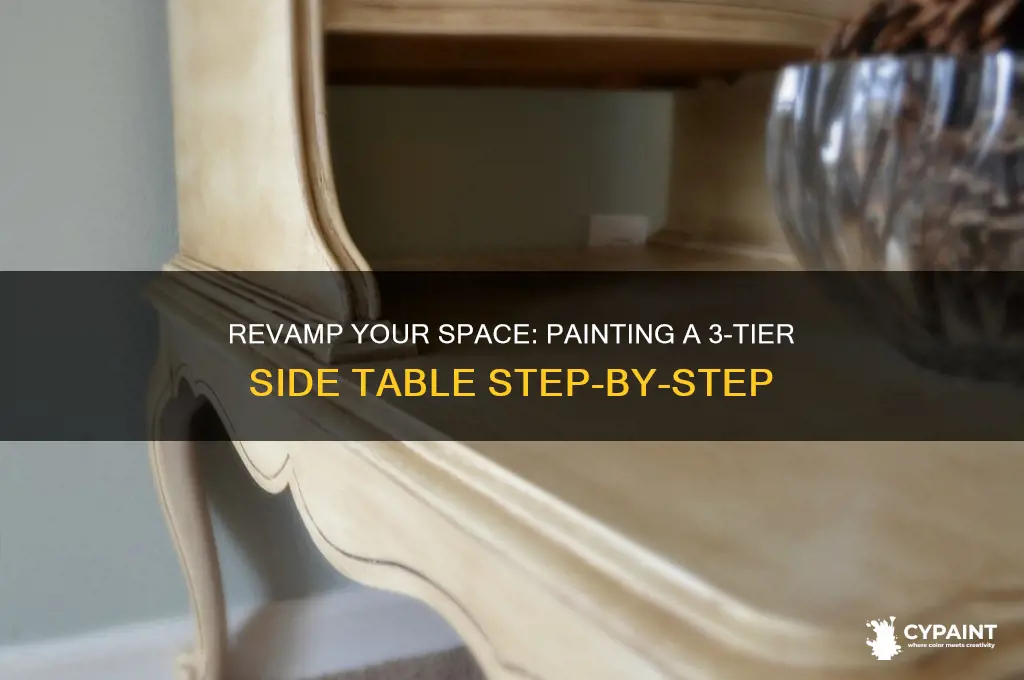 how to paint a 3 tier side table