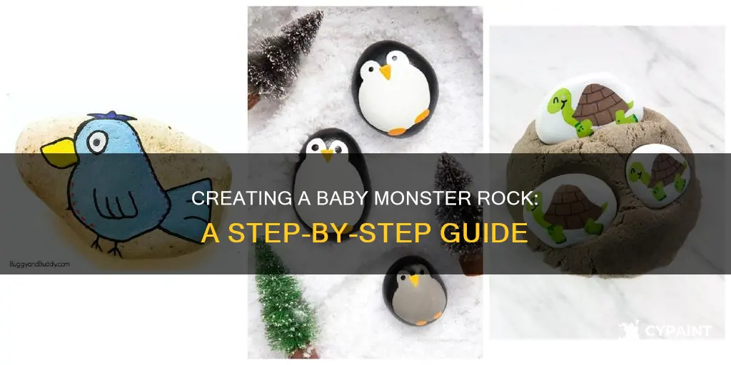 how to paint a baby monster on a rock