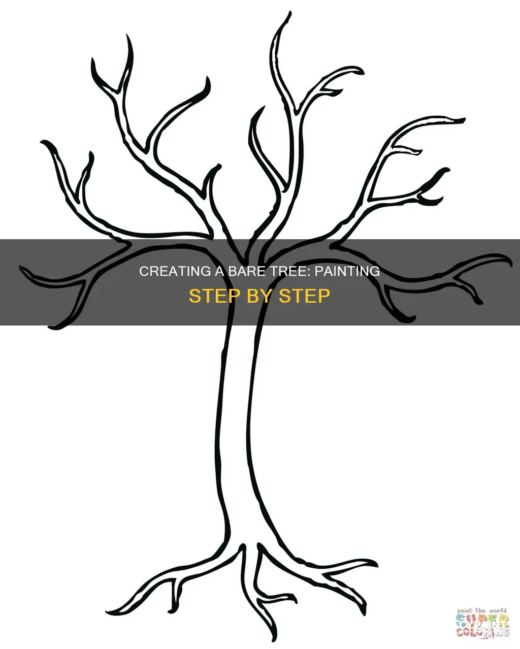 how to paint a bare tree step by step