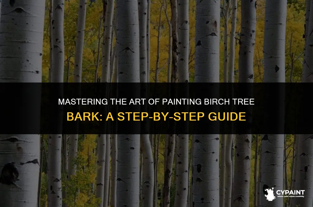 how to paint a bark of a birch tree tree