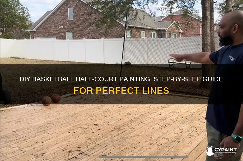 how to paint a basketball half court