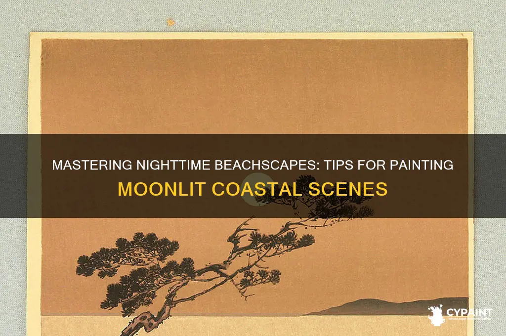 how to paint a beach at night