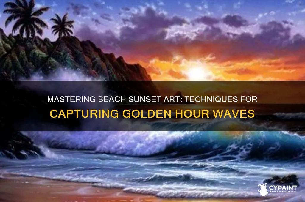how to paint a beach at sunset