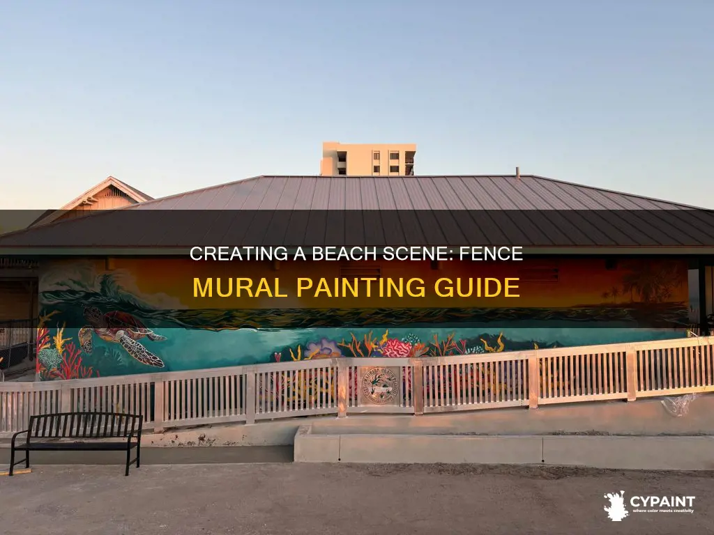 how to paint a beach mural on a fence