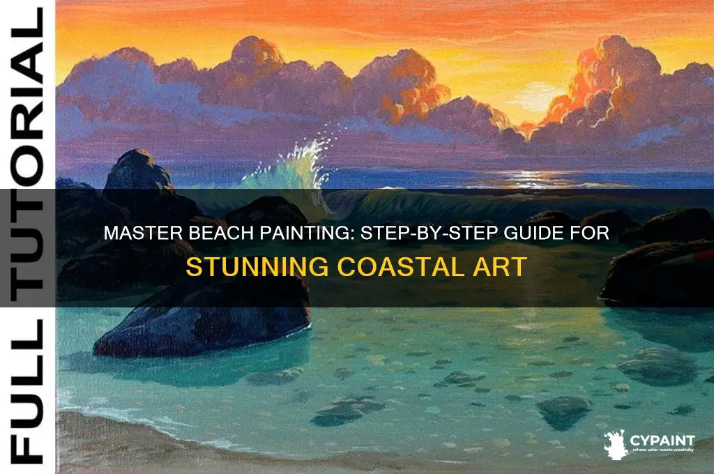 how to paint a beach step by step
