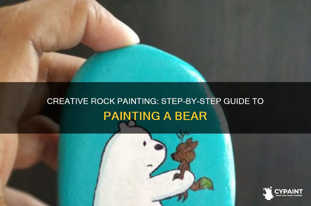 how to paint a bear on a rock