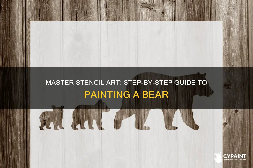 how to paint a bear on a stencil