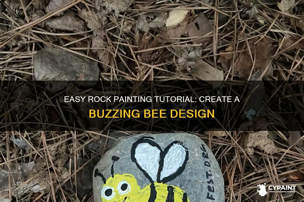 how to paint a bee on a rock