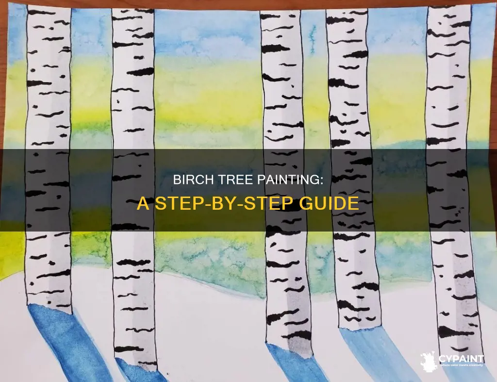 how to paint a birch tree step by step