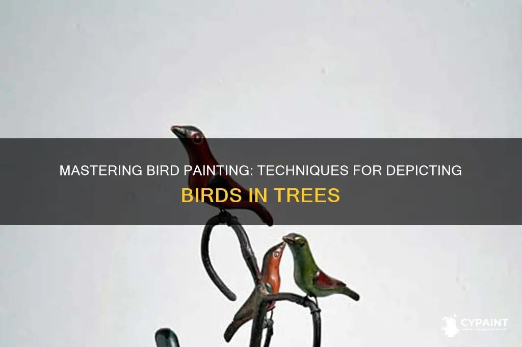 how to paint a bird in a tree