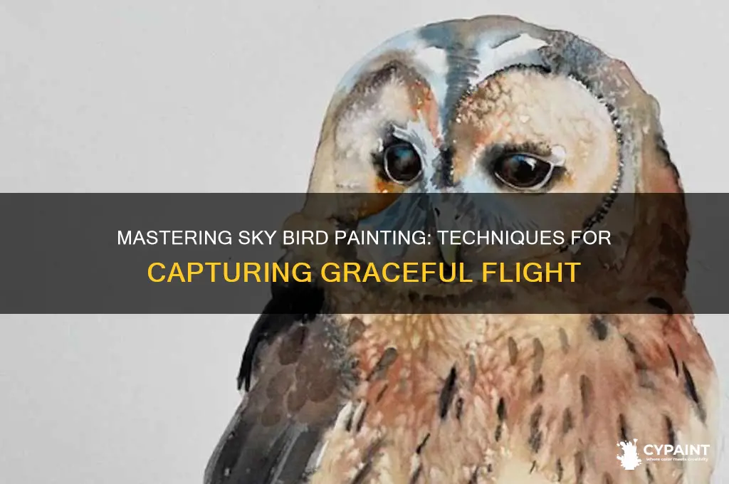 how to paint a bird in the sky