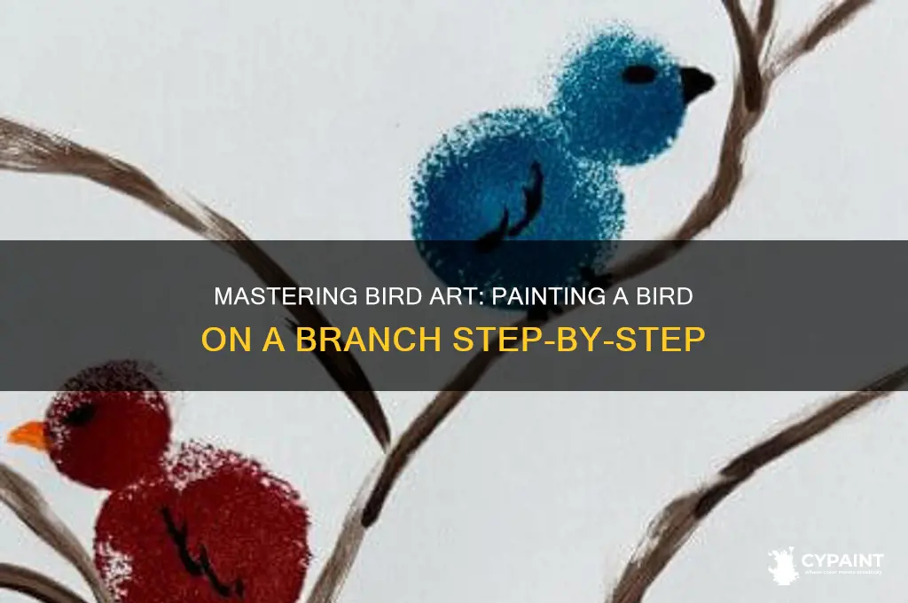 how to paint a bird on a branch