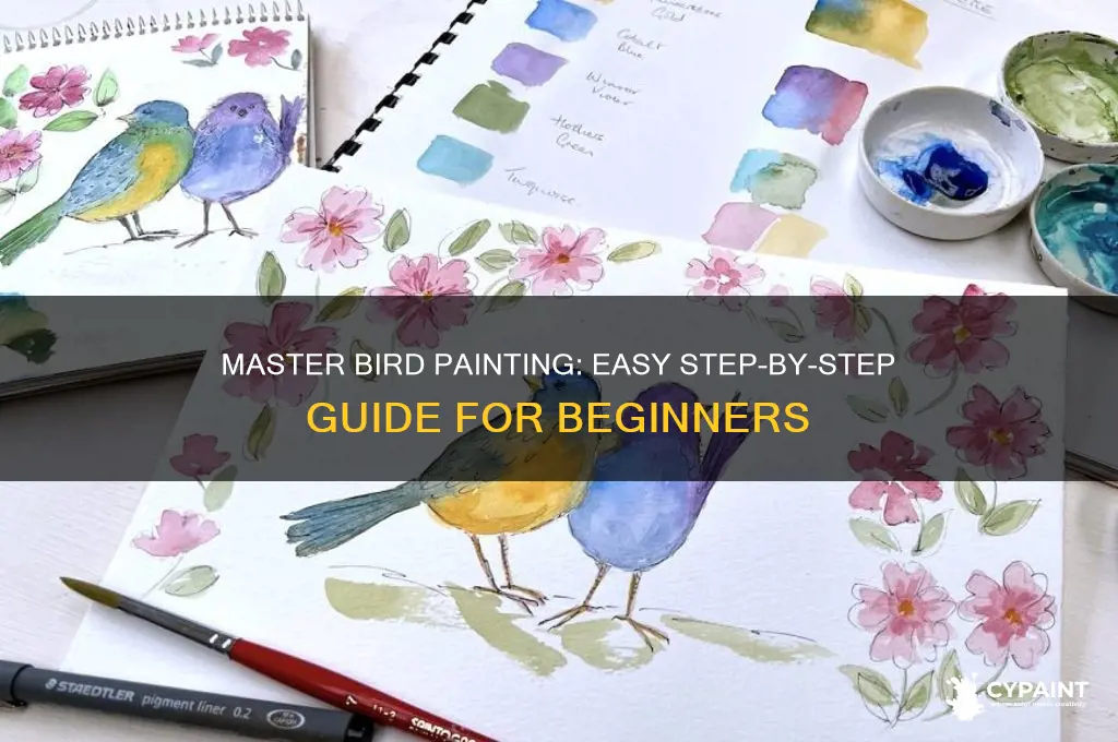 how to paint a bird step by step