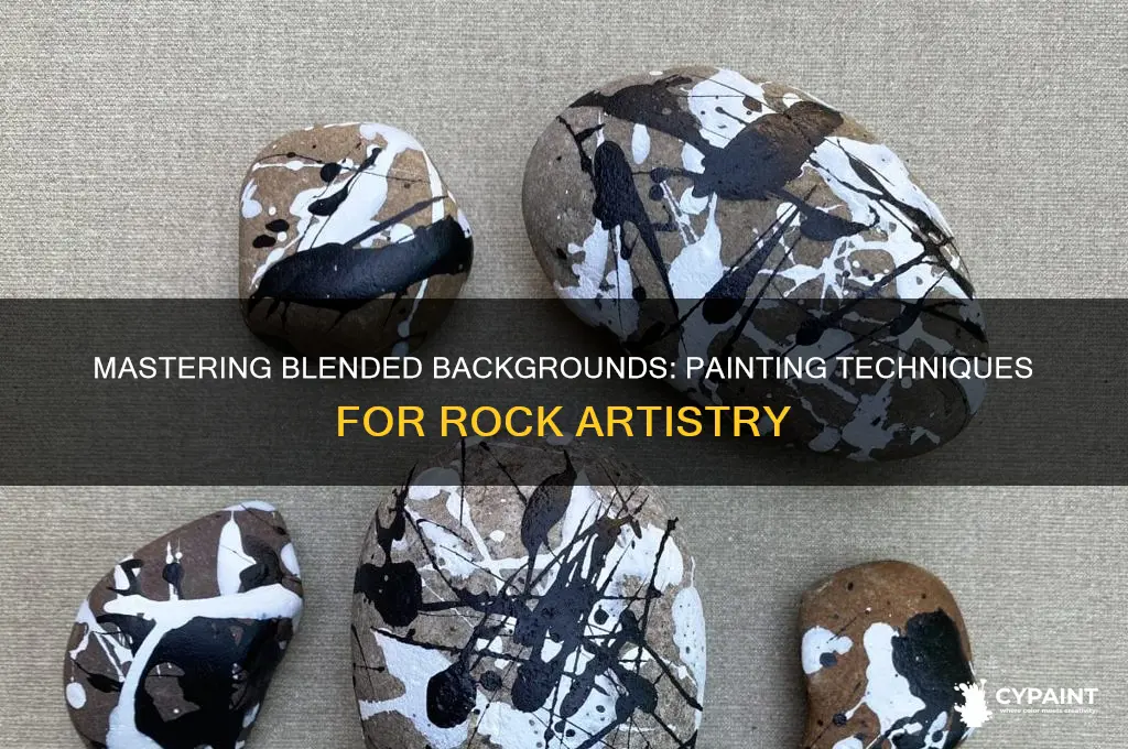 how to paint a blended background on rocks