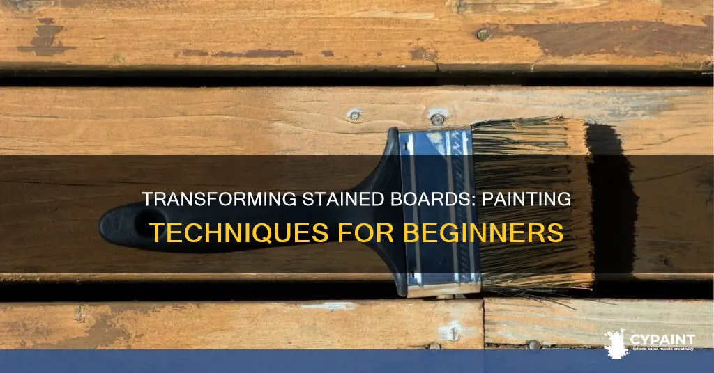 how to paint a board that has been stained