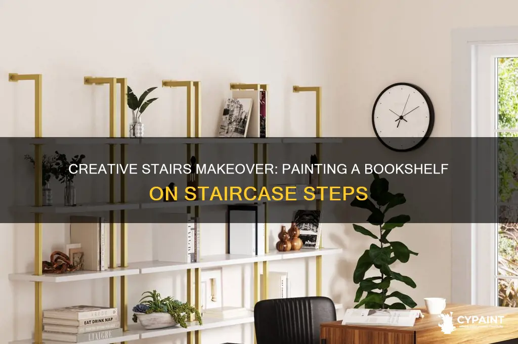 how to paint a bookself om stairs