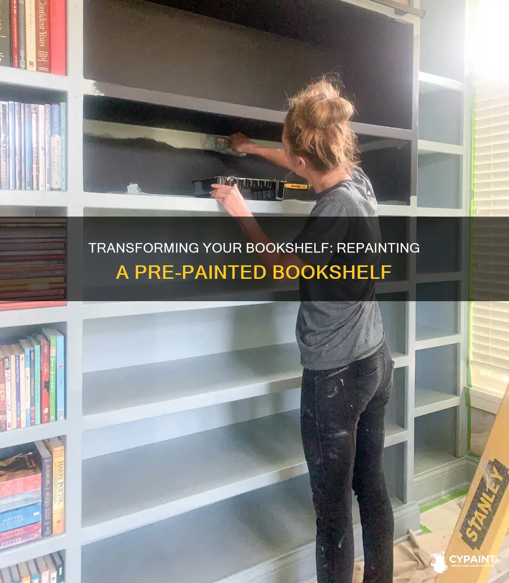 how to paint a bookshelf that is already painted